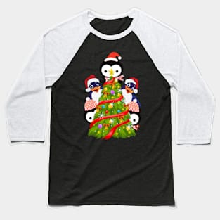 Penguins Christmas Tree T-Shirt Baseball T-Shirt